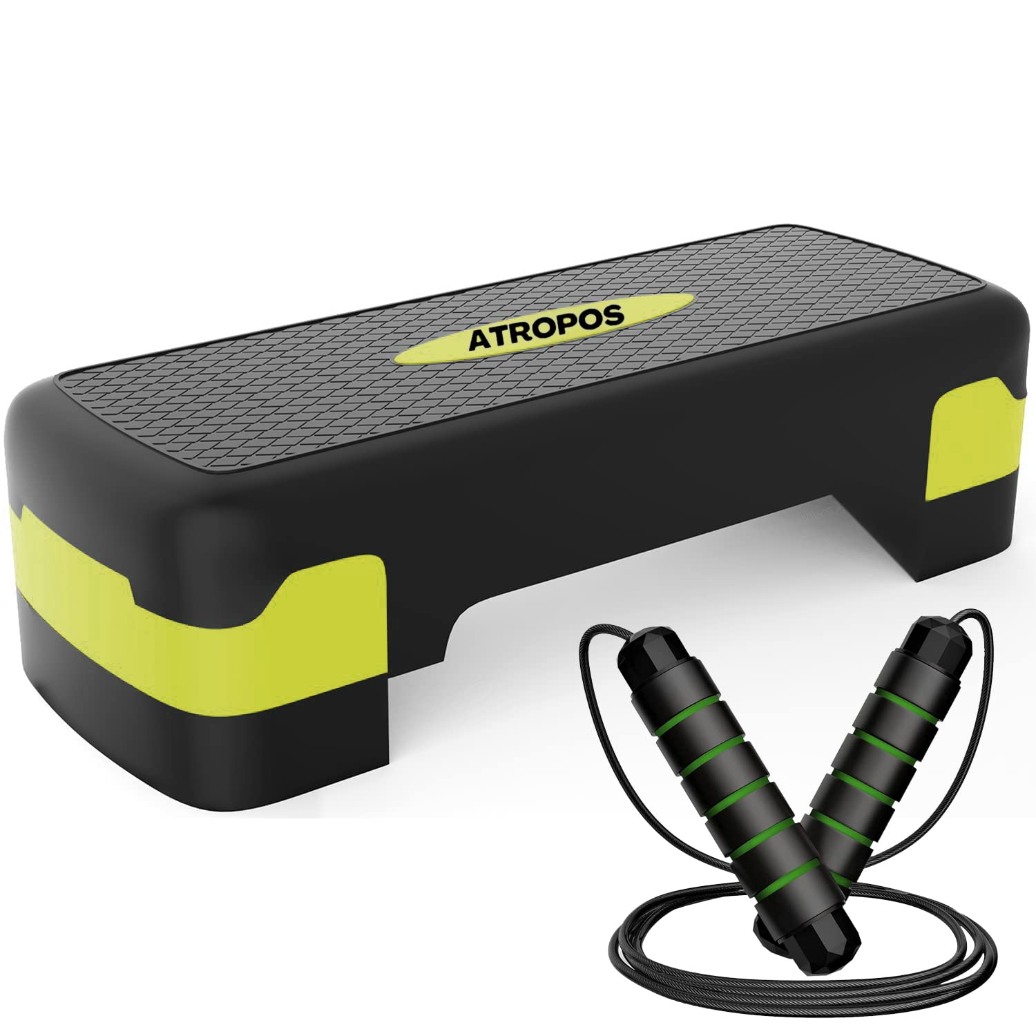 Atropos Aerobic Stepper Bench with (Imported Ball Bearing Adjustable Skipping Rope for Fast & Smooth Workout with Extra Comfort Foam),Workout Deck with Both Adjustable Items. (AS (Yellow), SR (Green))-image-31