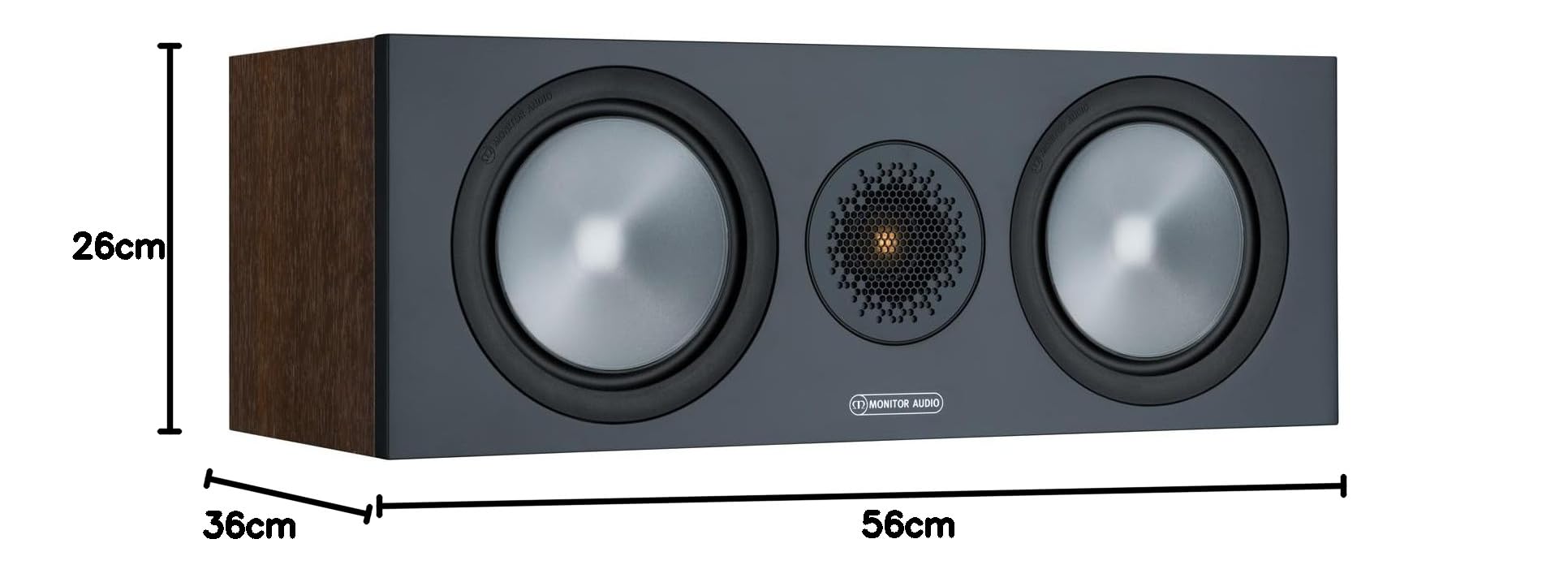 Monitor Centerlautsprecher Audio Bronze C150 Walnuss