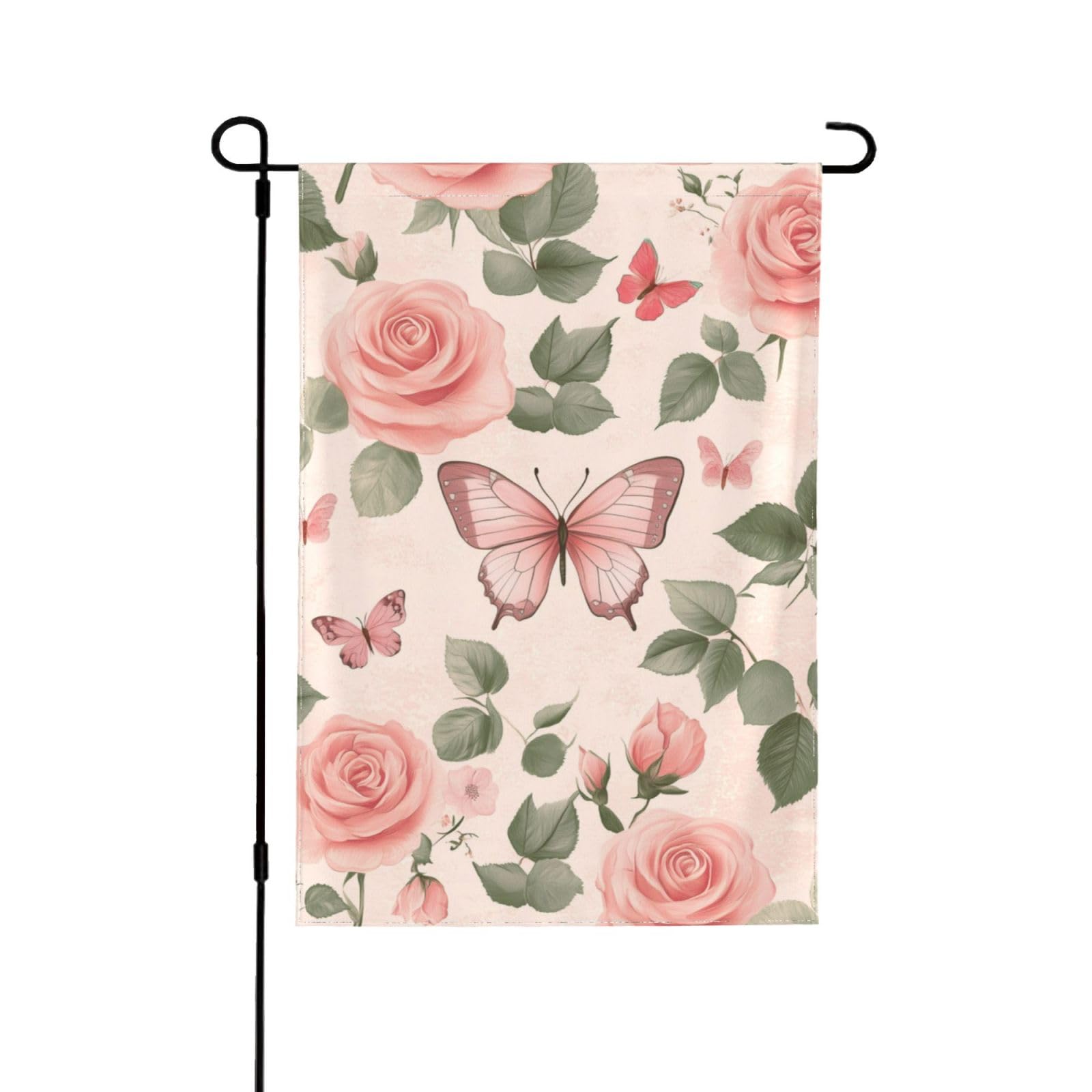 Garden Flag 28x40 Inch Double Sided Yard Flag Retro Rose Floral Pattern Outdoor Garden Flag Decorations for Home