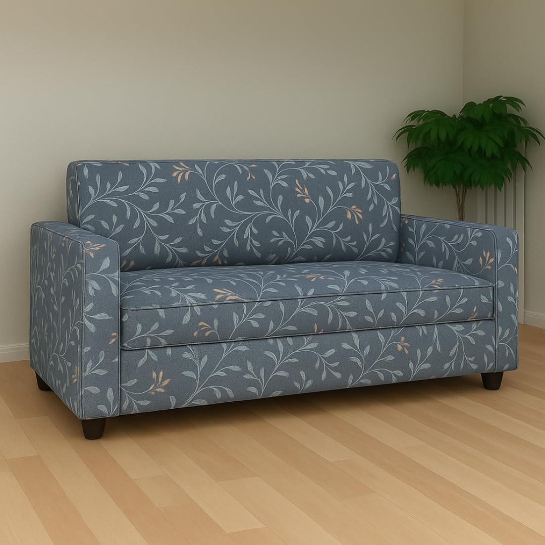 HANDWOOD FURNITURE 2 Seater Sofa | Fabric 2 Seater Sofa Set | Sofa for Living Room & Home | Furniture for Office & Hotels | Fabric Color - Grey Printed Cushions-image-40