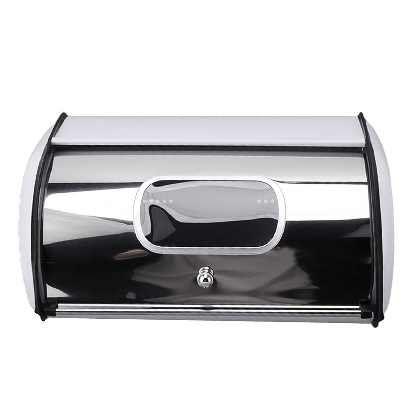 ENLOY Scatola Per Pane In Acciaio Inox – Coperchio Arrotolabile, Nero Opaco Oro Rosa, 43x28x18 Cm, Grande Capacità - 3