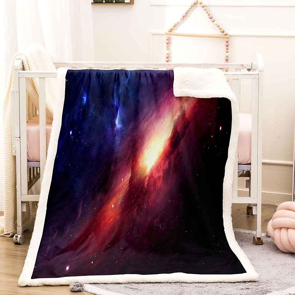 Couverture flanelle galaxie 3D douce et durable pour lit