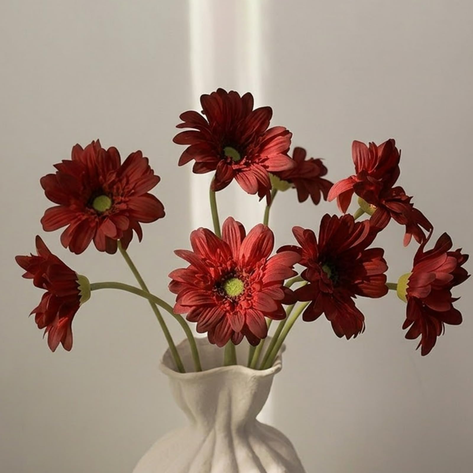 JHUAJISFC 5 Pack Artificial Gerbera Daisy Flowers, Tall 24.4" Fake Daisies Real Touch Silk Flowers with Faux Stems for Vase Indoor Home Decor, Wedding Bouquets for Bride