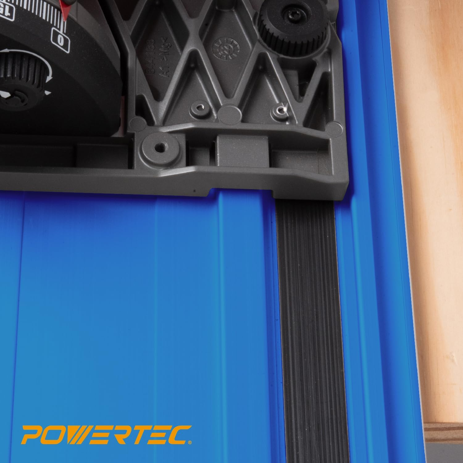 POWERTEC 72154 110" Track Saw Guide Rail Joining Set with Protective Bag for Milwaukee Track Saws | Includes 2x55" Guide Rails and (2) Guide Rail Connectors for Woodworking Projects