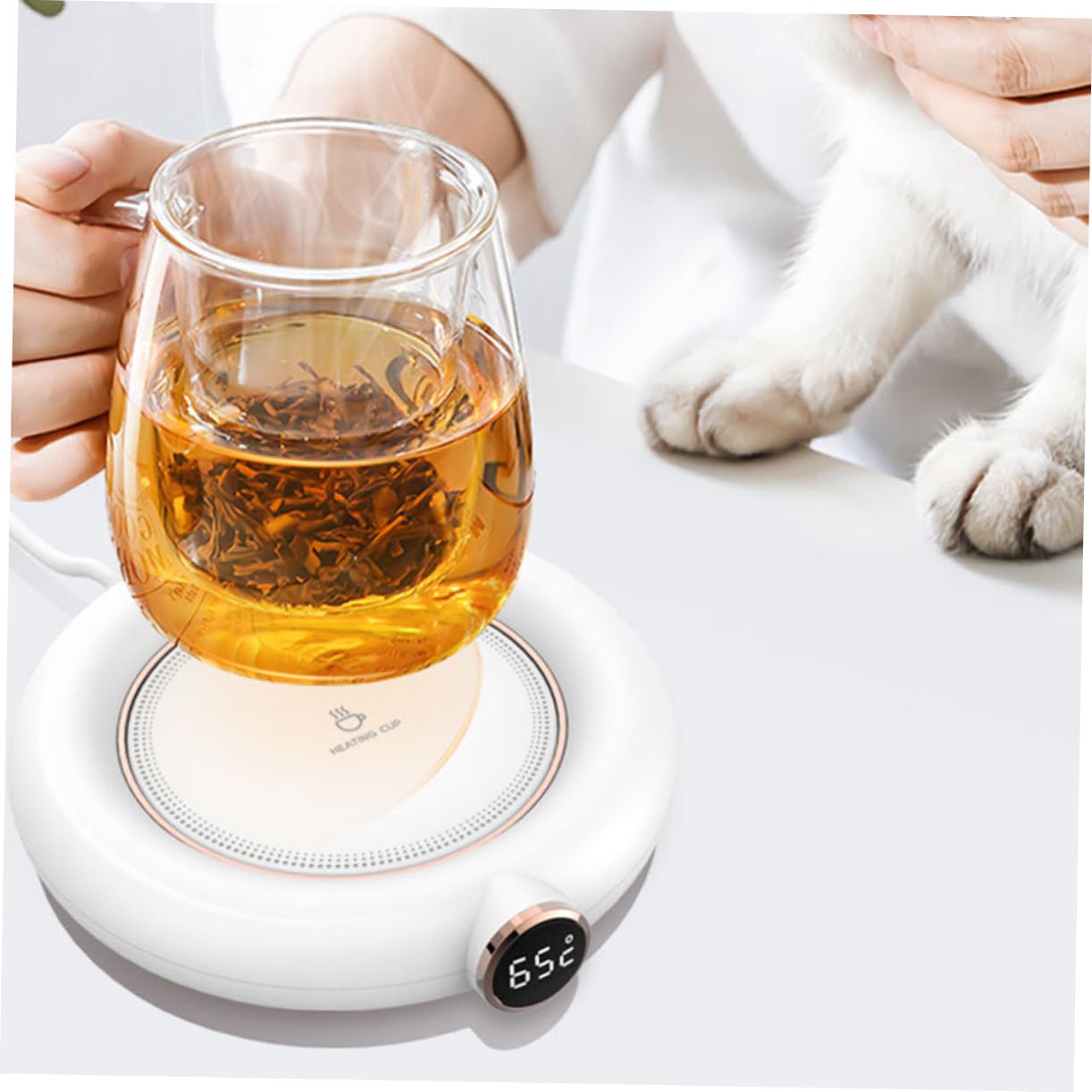 POPETPOP 1pezzi Scalda Tazze da Caffè Ricarica USB Scalda Tazze Isolanti per Tè e Bevande Calde da Latte Cuscinetto