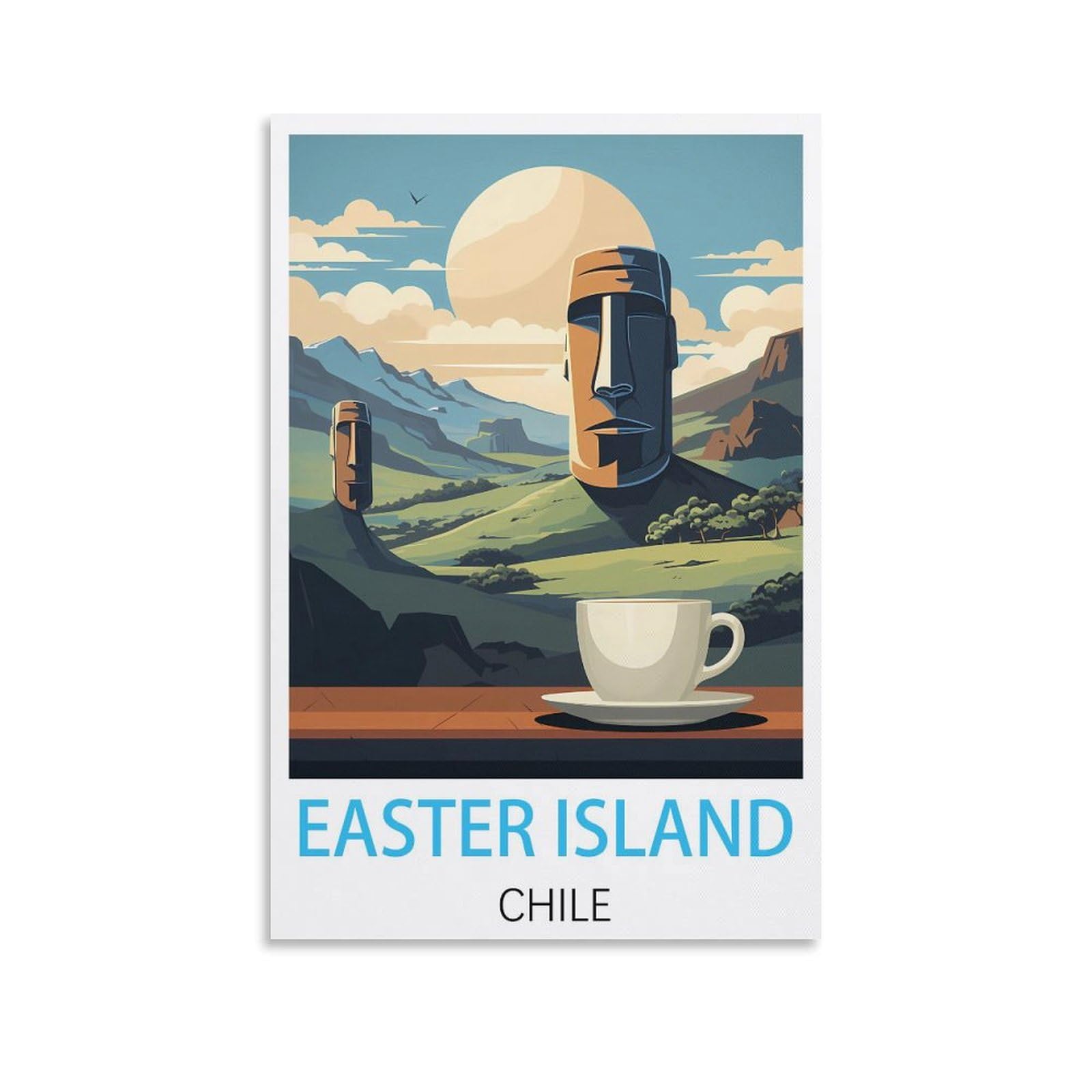 Vintage Metal Tin Sign for Cafe Easter Island Chile,Cave Signs Art Plaque Poster Wall Decor for Home Kitchen Bar Club Coffee Shop Orchard Decoration 30x40cm