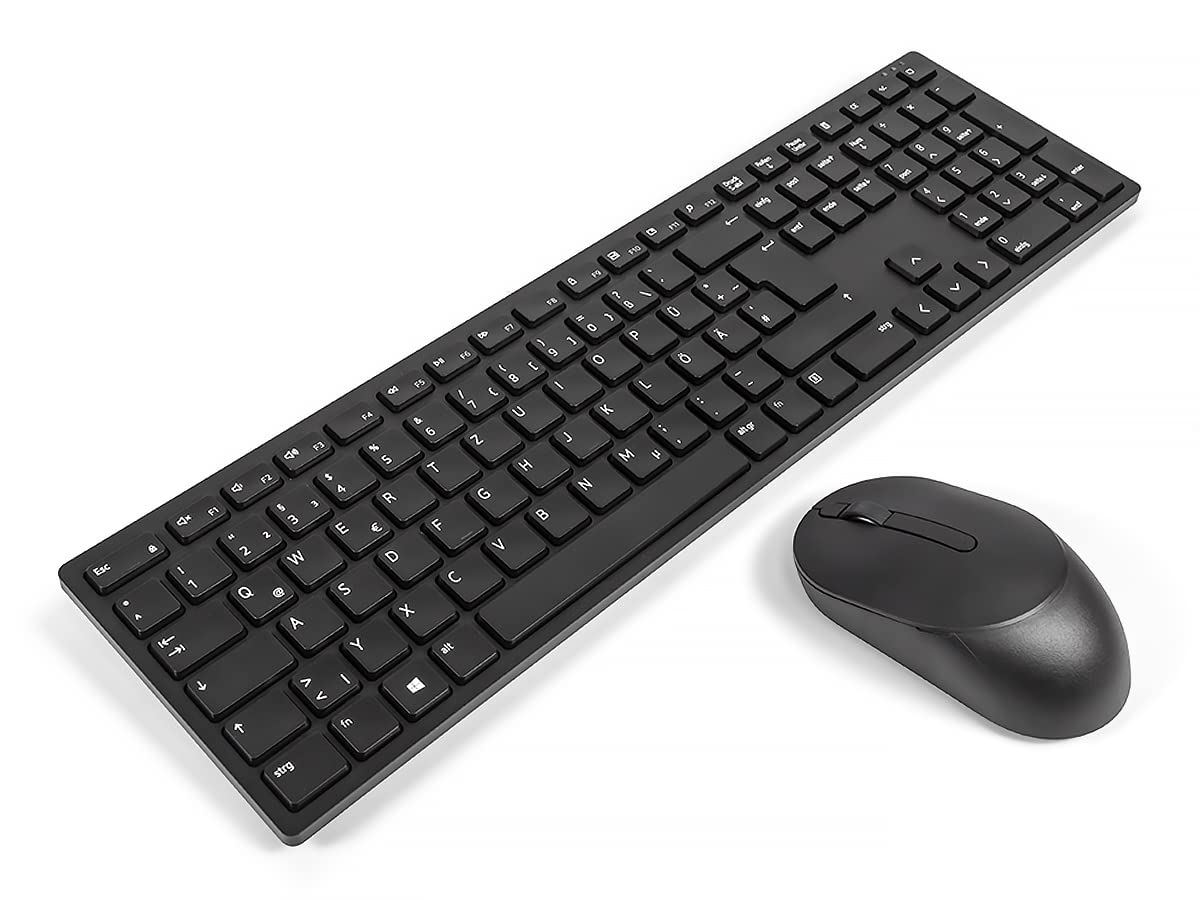 DellKM5221W GERMAN Pro Wireless Keyboard & Mouse Combo Bundle, Black