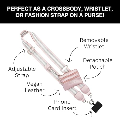 Miniatura 3 de Correa para teléfono Clip & Go - Cadena cruzada para teléfono con bolsa de cartera con cremallera - Soporte para tarjeta de teléfono para monedero,