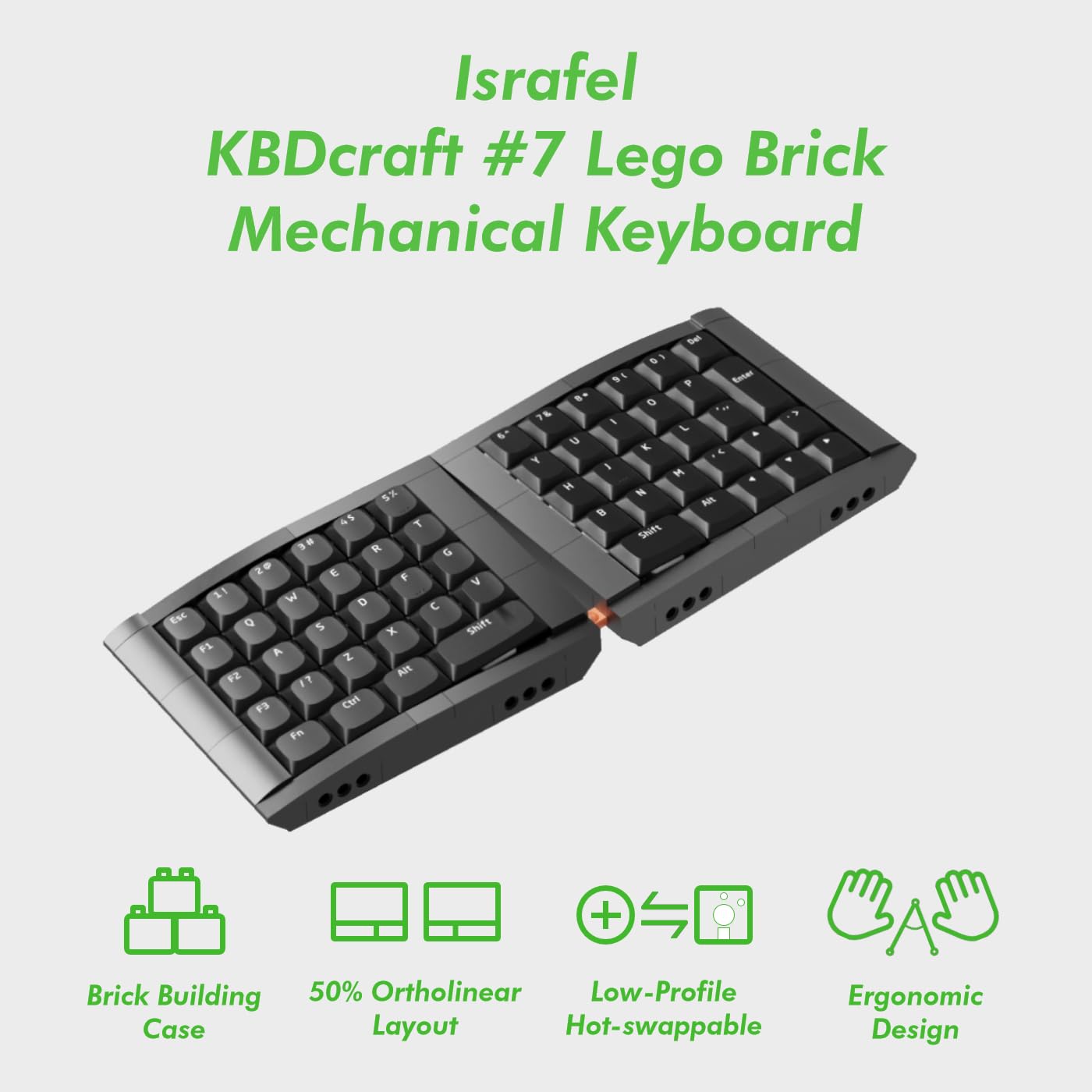Amazon.com: KBDcraft 07Israfel 50% Ergo-Split Low-Profile
