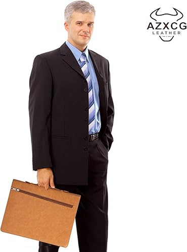 Miniatura 6 de Portafolio de cuero con cremallera, soporte para bloc de notas con tableta para iPad Pro 12.9 (201820202021), cartera de trabajo, organizador de