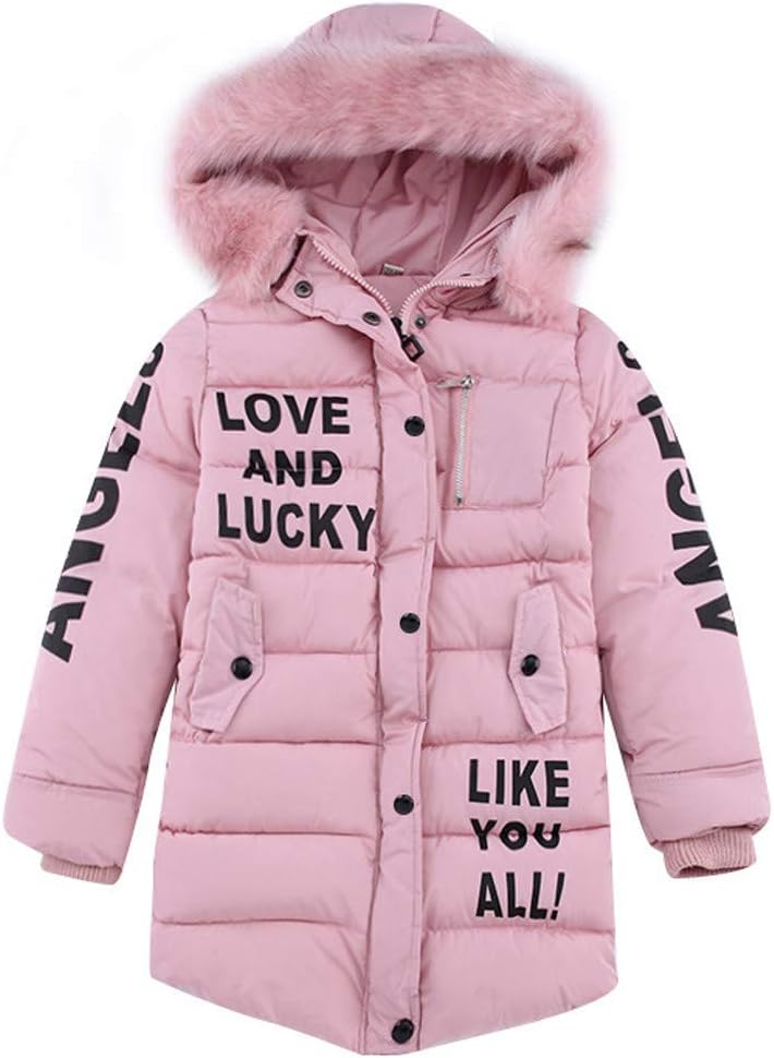 Boys Girls Winter Coat Toddler Long Heavyweight Puffer Jacket Parka Coat Thicken Ski Jacket with Fur Trim Snowsuit