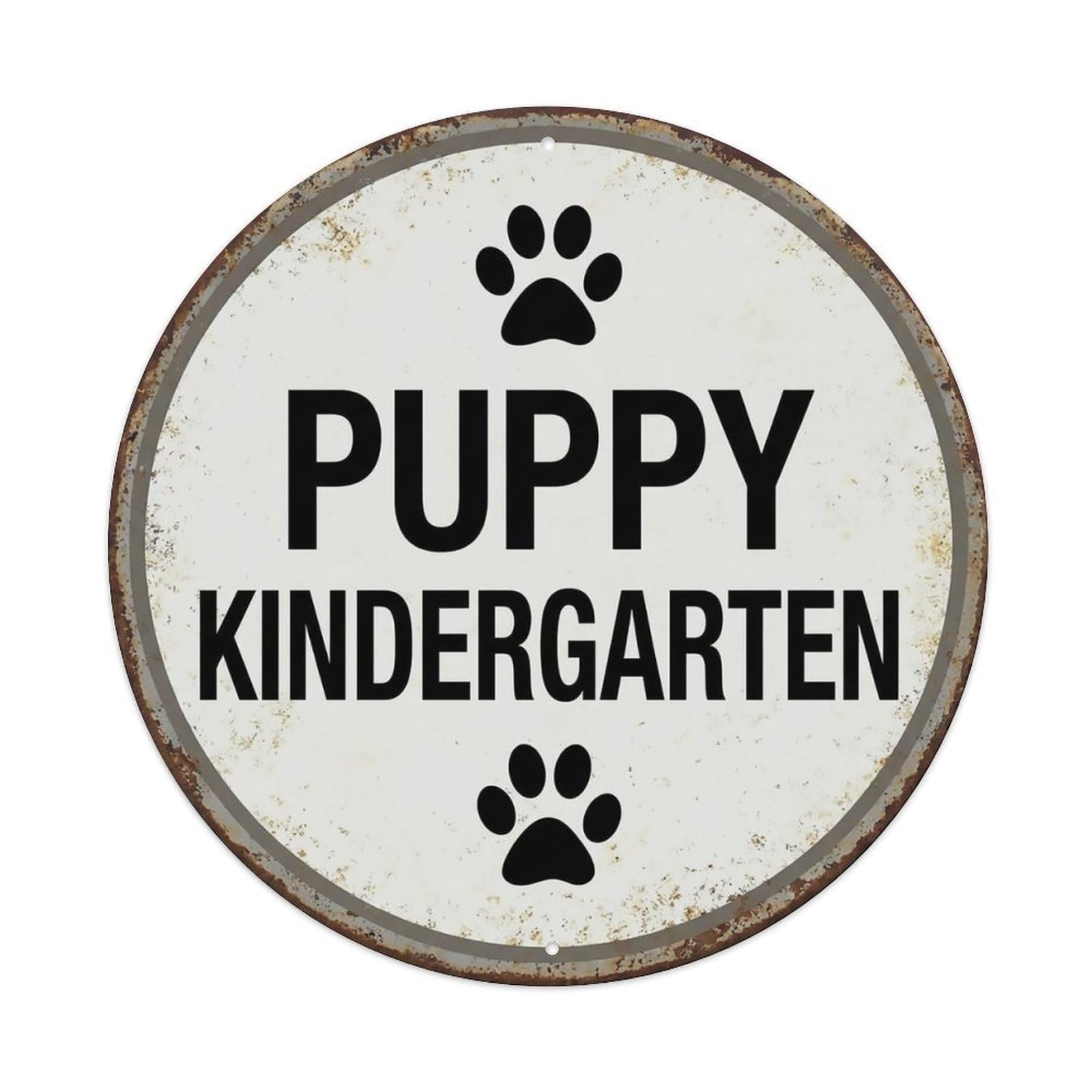 Vintage Puppy Kindergarten School Metal Tin Sign