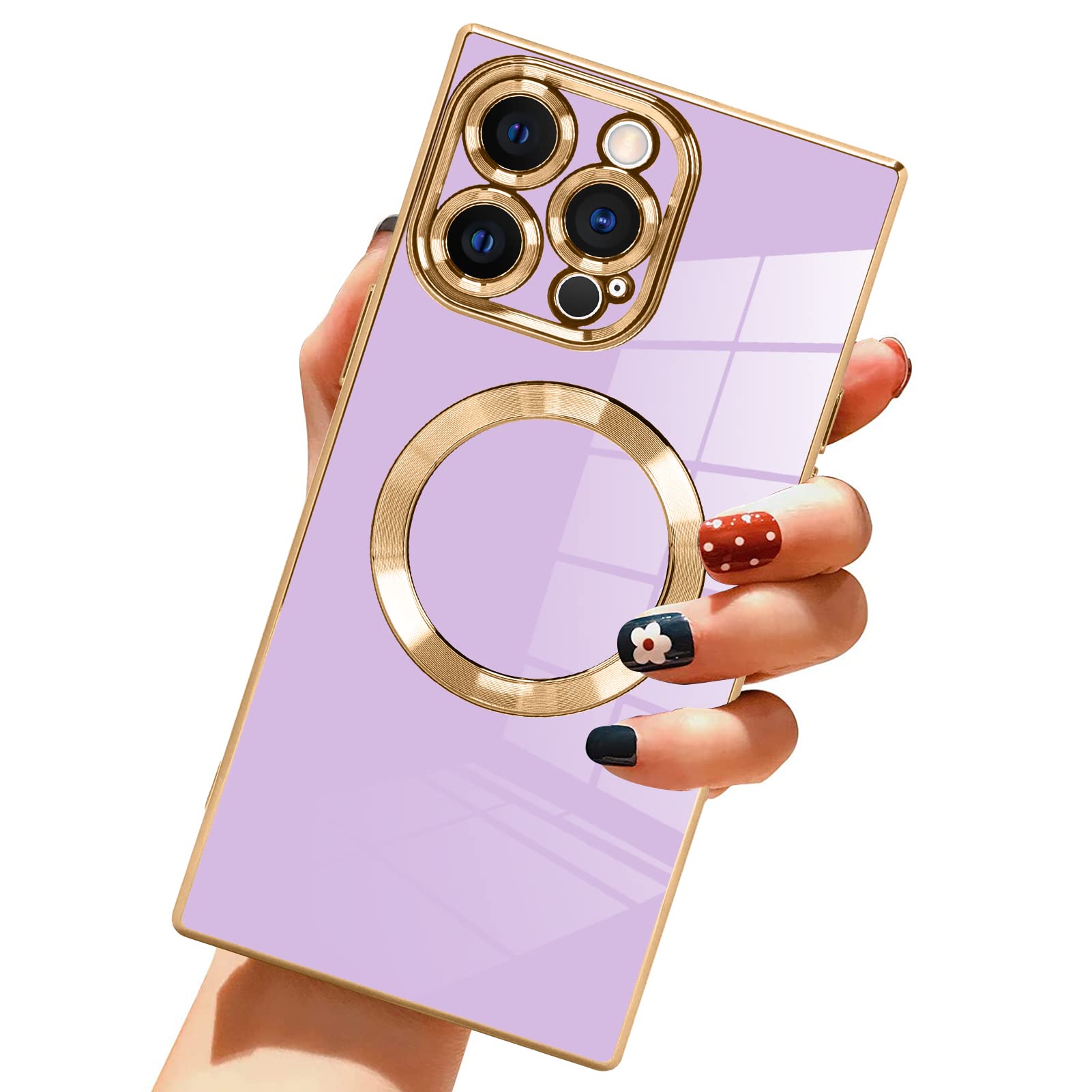 LSL Case for iPhone 13 Pro Max Case [Compatible with MagSafe] Soft TPU Bumper Anti-Drop Anti-Scratch Shock Absorption Protective Slim Luxury Plating