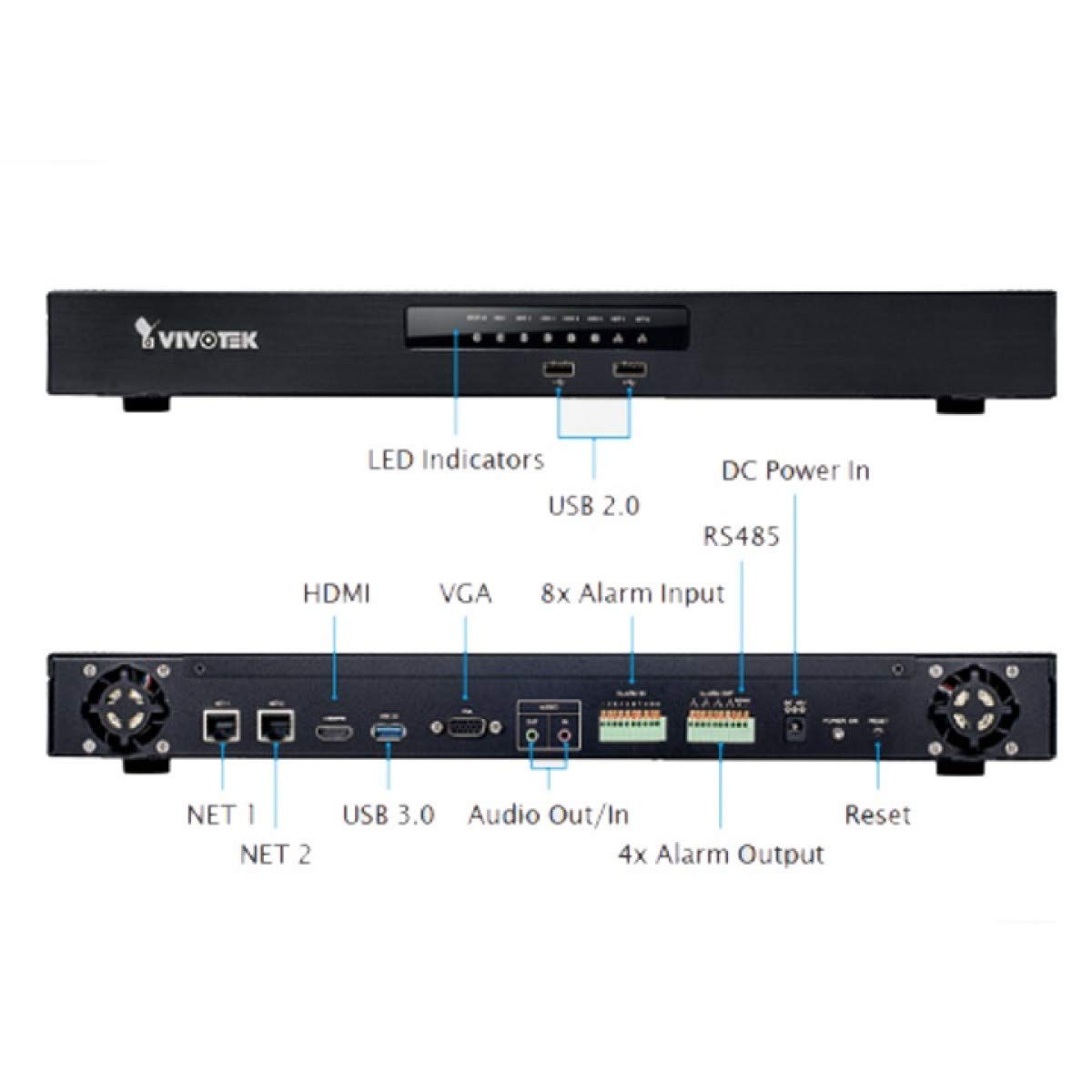 VIVOTEK ND9541 32-CH 4K Smart VCA Embedded NVR (RAID 0, 1, 5 Supported, No HDD Included)