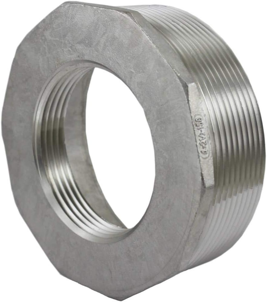 Duda Energy Stainless Steel Fittings Bushing 2-1/2" Male x 2" Female, 5 Pack