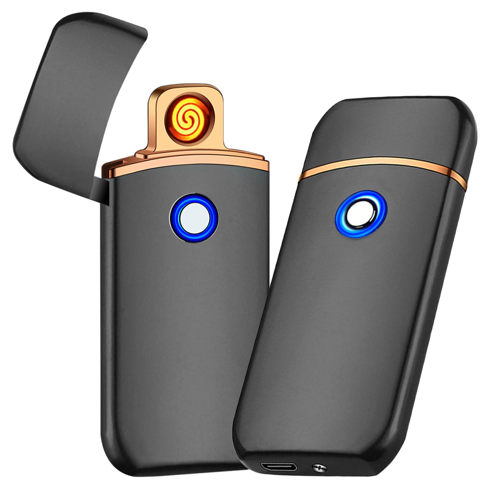 Amazon.com: Electric Lighter, Smart USB Rechargeable, Cool Portable Dual  Sided Ignition Windproof Lightweight Plasma Lighter Boyfriends Father  Gifts-Black : Health & Household