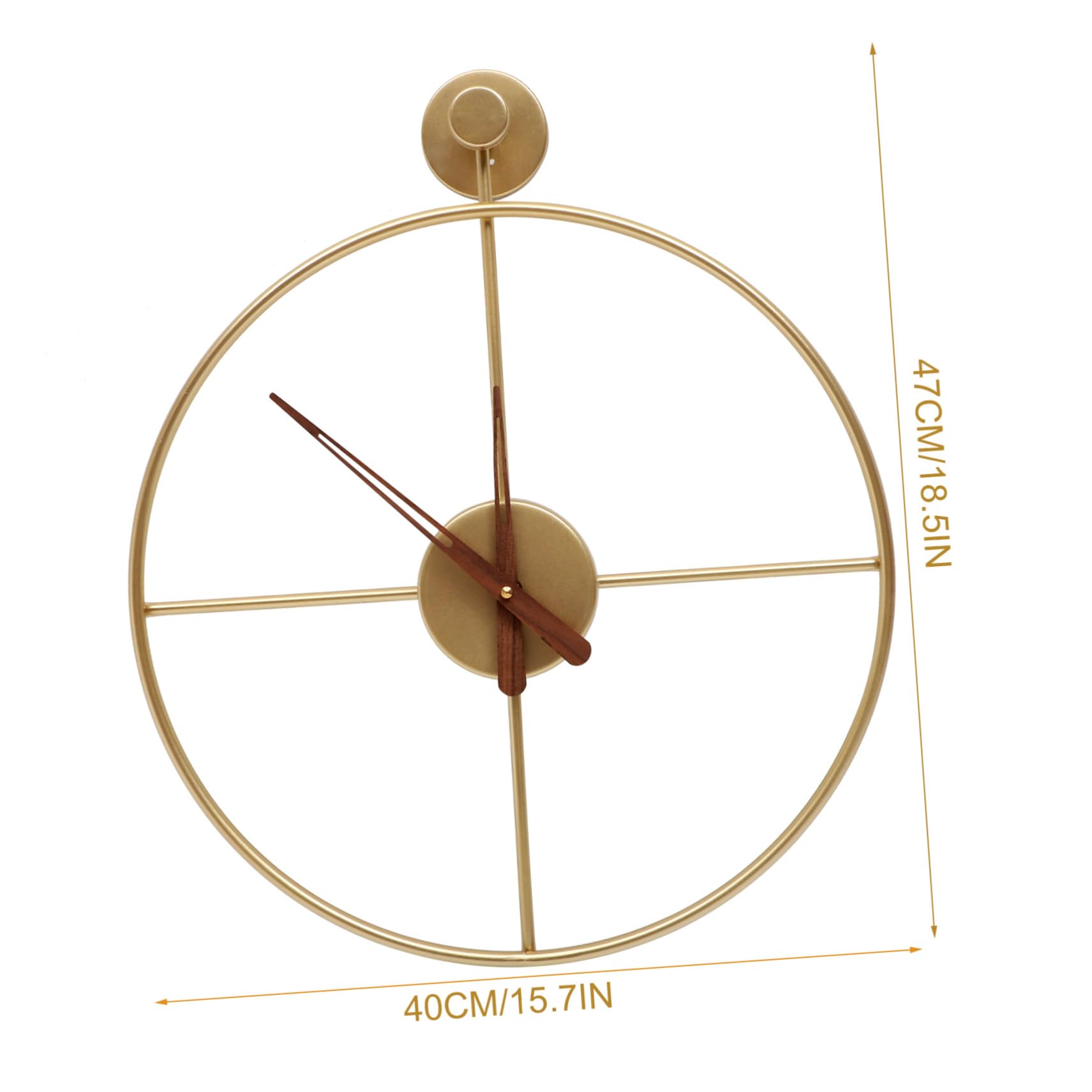 Dekorative Metallwanduhr mit Klarem Zifferblatt, Leiser Bewegung, Gold
