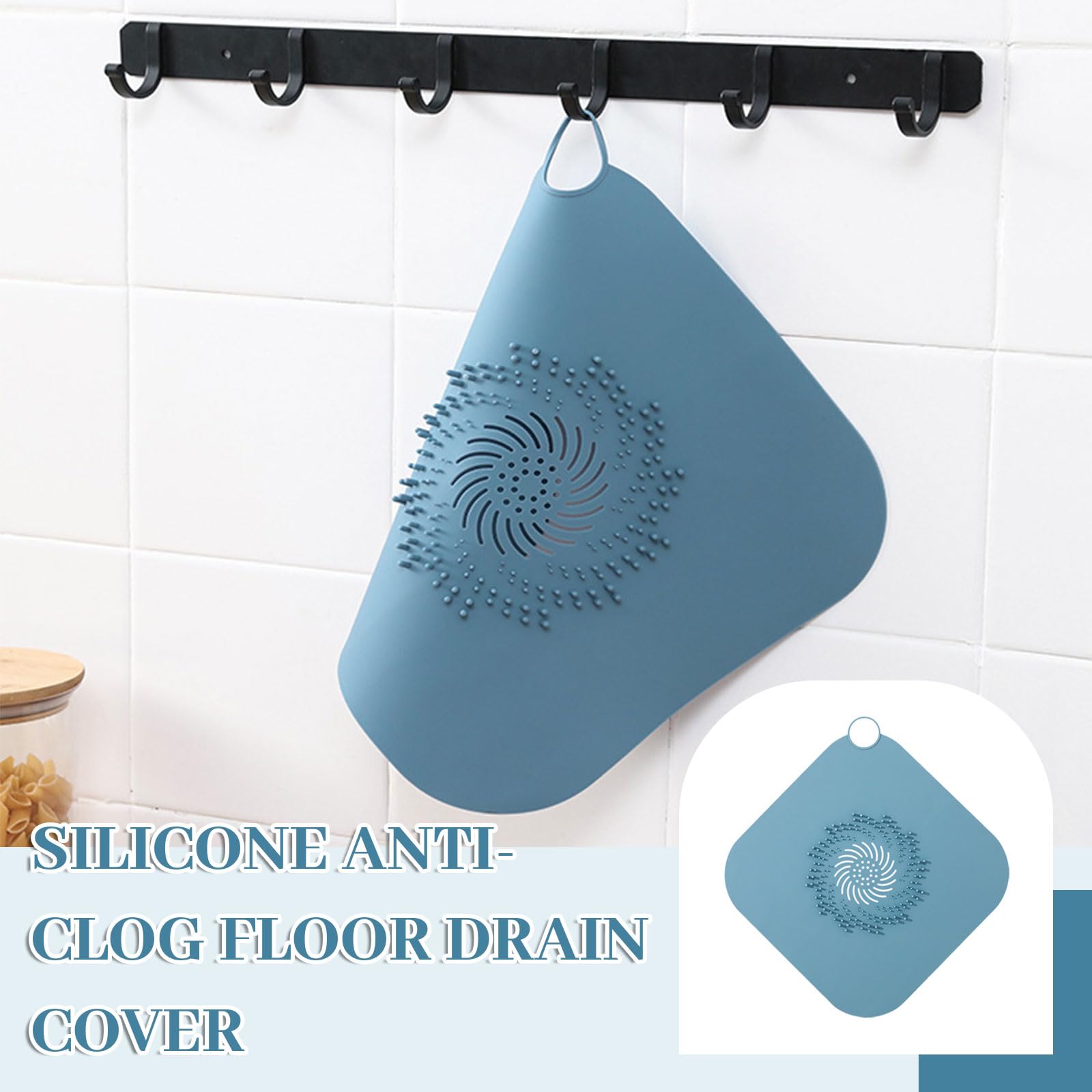BelleVive 2 Pack Large Hair Catcher for Bath Drains Silicone Hair Catcher for Bathtub Drains All-in-One Hair Strainer for Showers Designed for Standard Drains Blue - Image 4