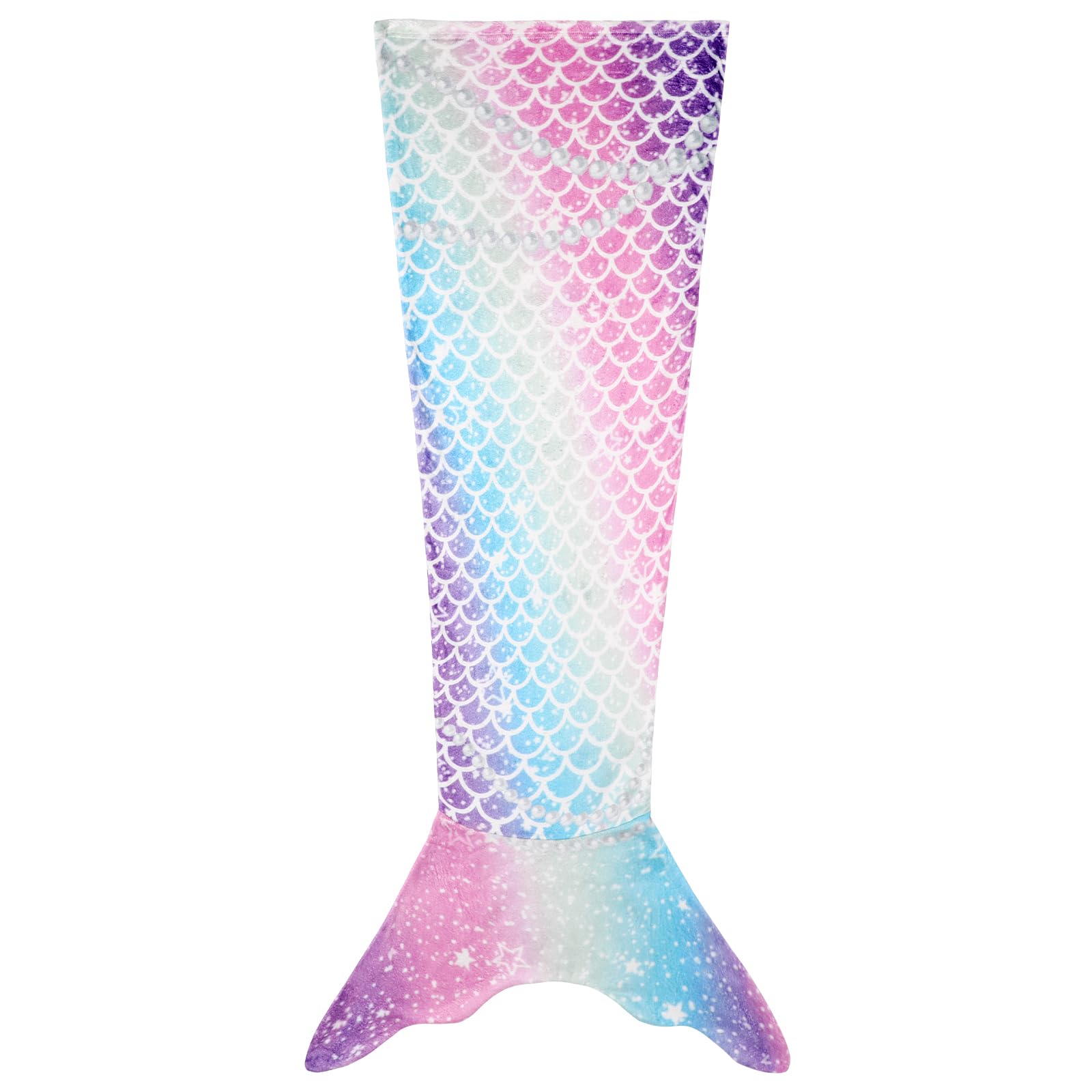 Couverture sirène phosphorescente pour enfants - Sac de couchage sirène en flanelle pour filles - 140 x 50 cm
