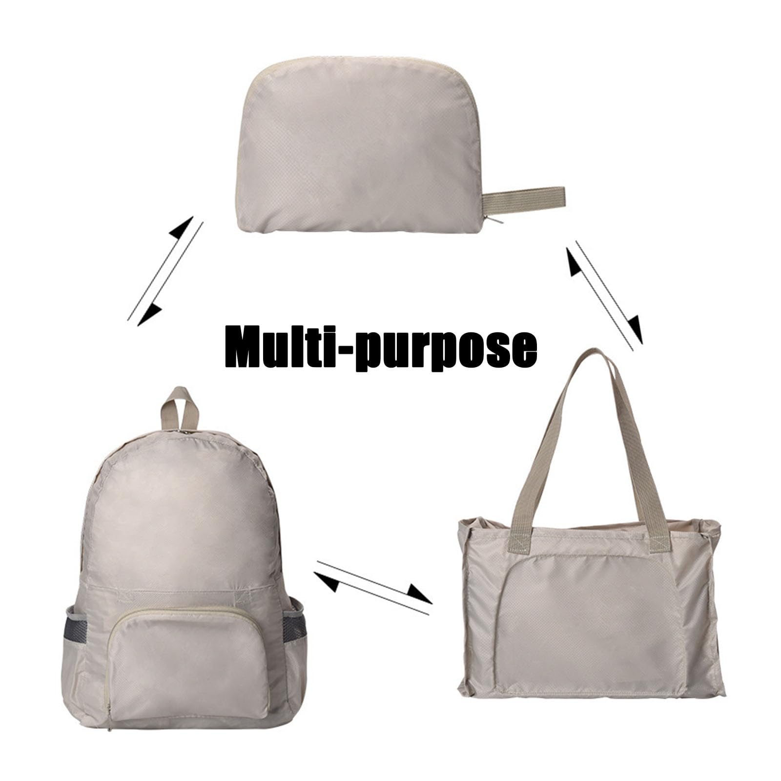 GWAWG 25L Ultra Lightweight Foldable Backpack, Small Rucksack Water Resistant Durable Packable Backpacks for Unisex Outdoor Camping Hiking Travelling Shopping Walking Hiking Biking (Khaki) - Image 3