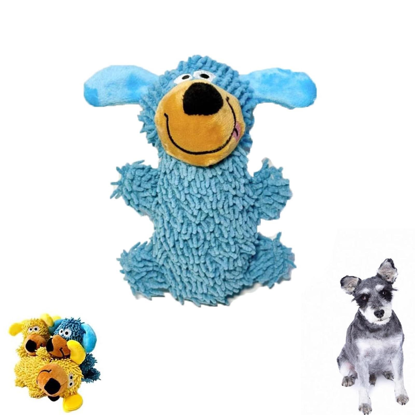 Lettuce Pets Squeaky Dog Plush Toy, Lettuce Pets Dog Chew Toys for Interactive PlayFun, Use yellow and blue color that can be recognized by dogs, Durable to Keep Them Busy (B)