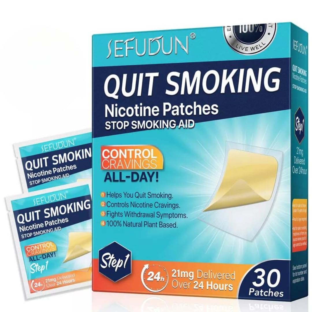 Quit Smoking Nicotine Patches [30 Pieces] | Clear Nicotine Transdermal Smoking Patches | Control Craving Through Out The Day | Quit Smoking Aid | Step 1 Stop Smoking in Simple Steps
