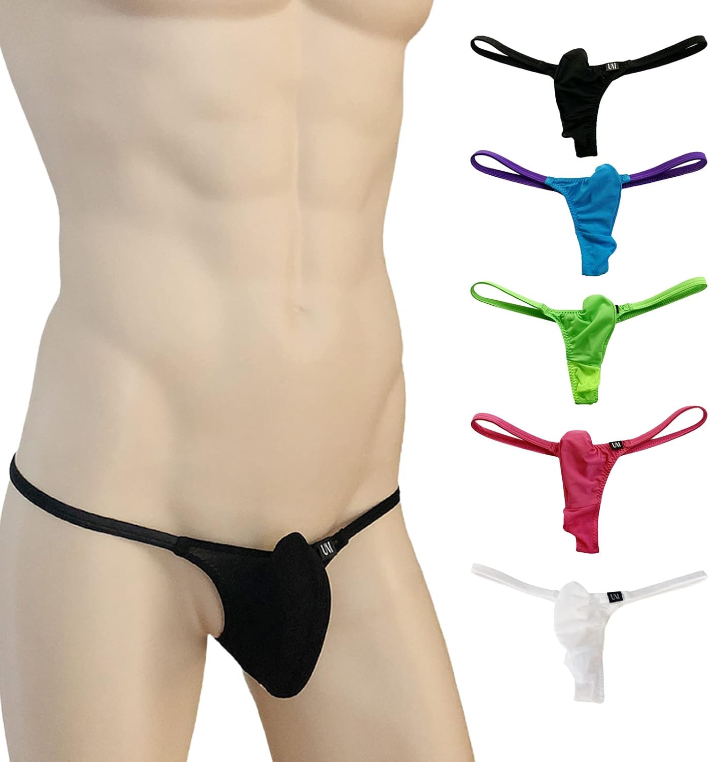 Faringoto Men's Low Waist Mesh Panel Panties Upturned Thongs Small T Pants