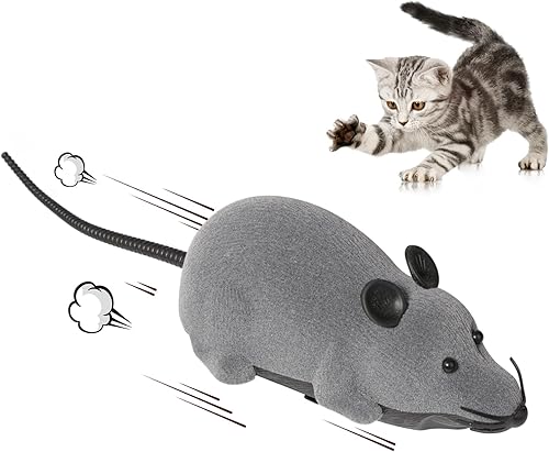 Greatstar - Juguete interactivo para gatos con movimiento automático, electrónico, inalámbrico, falso, rata, juguete para mascotas, rueda para