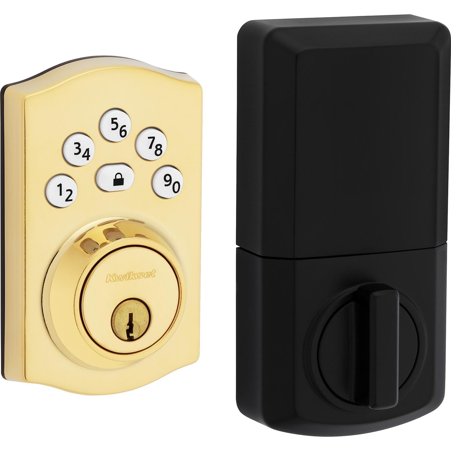 Kwikset 9240TRL-L03 Traditional Powerbolt Electronic SmartCode Deadbolt with RCAL Latch and RCS Strike Lifetime Brass Finish