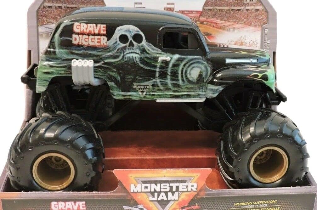 Monster Jam, Official Grandma Grave Digger New 2023 Monster Truck, Collector Die-Cast Vehicle, 1:24 Scale, Kids Toys for Boys Ages 3 and up