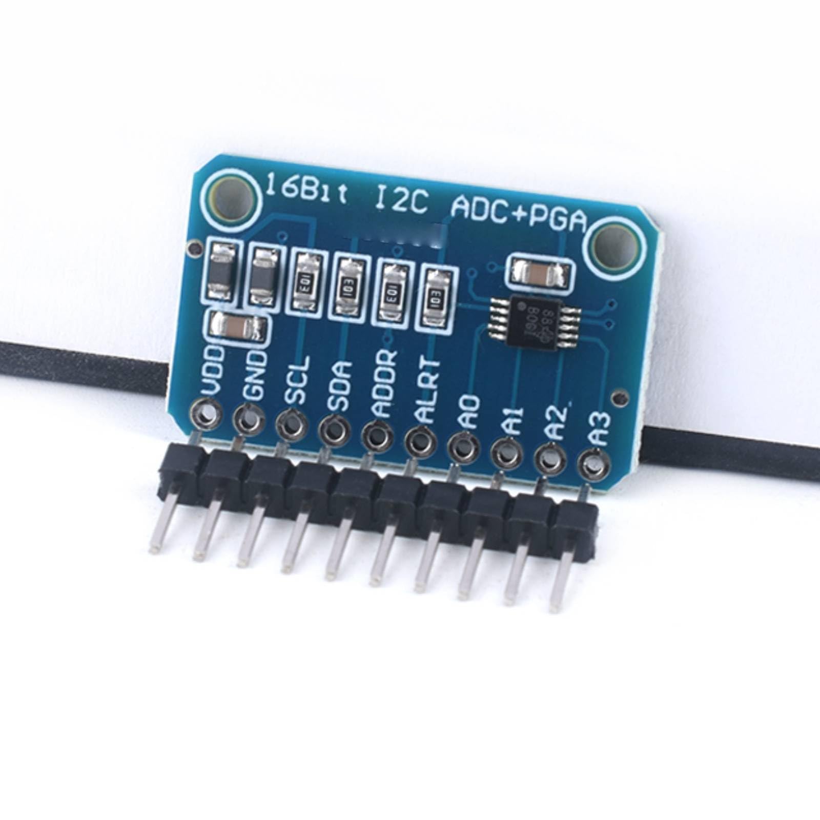 1PC Módulo ADC, Módulo convertidor analógico a Digital de Placa de Desarrollo I2C ADC de 16 bits