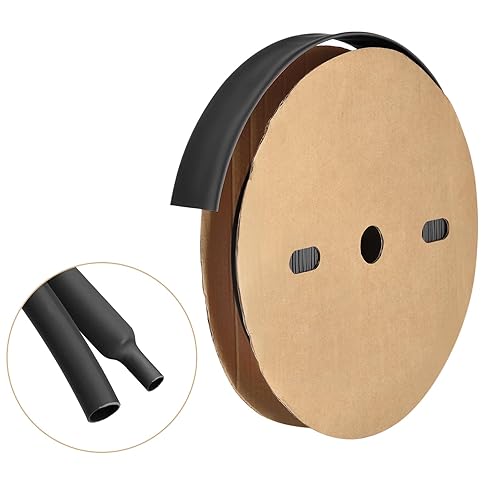 MECCANIXITY Tubo termorretráctil, relación 31, 1 pulgada de diámetro, 50 pies, tubo termorretráctil de doble pared, impermeable, sellado, negro