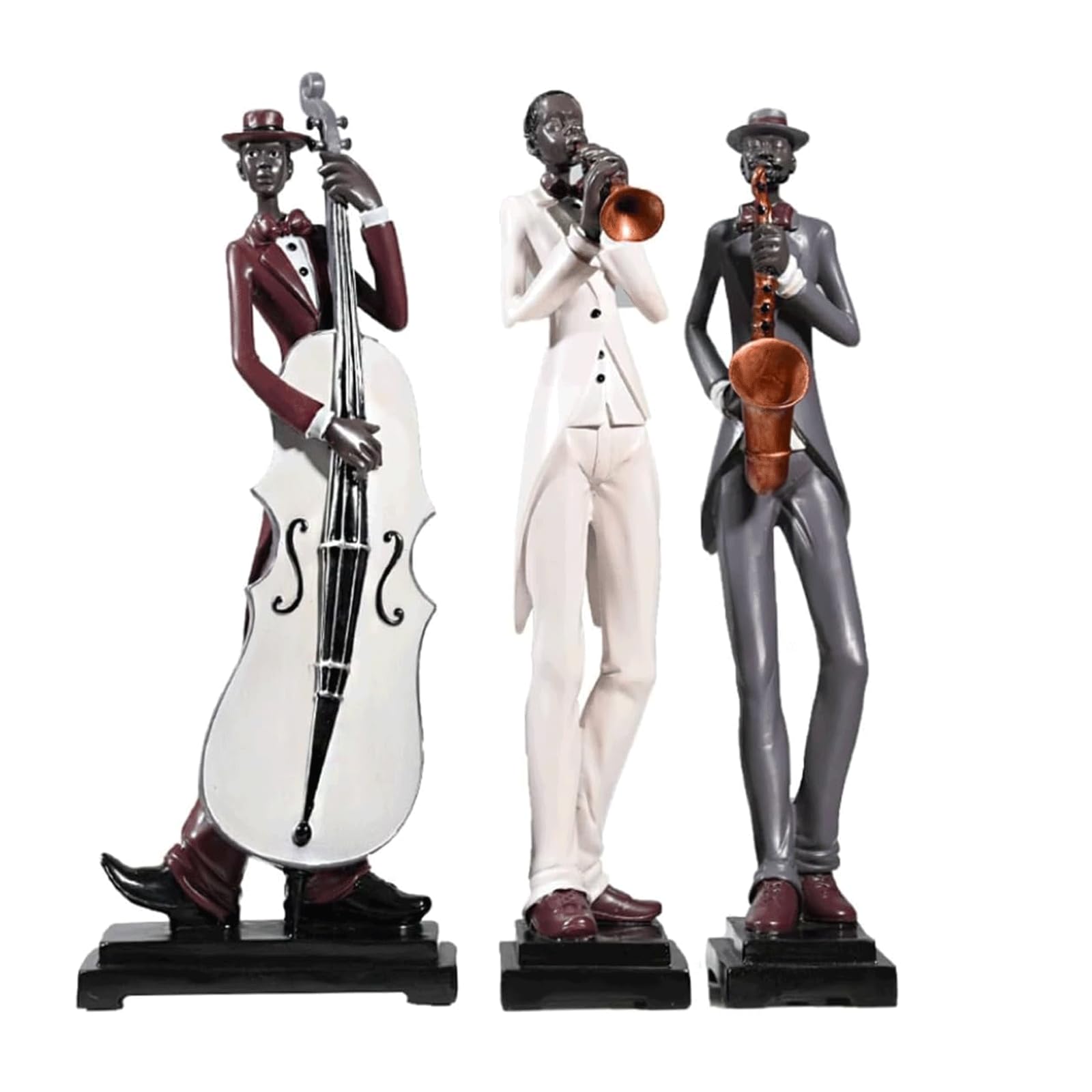 figurka dekoracyjna Unieke standbeeldhars Trio Band-standbeelden Creatieve hoogwaardige beeldjes en standbeelden voor premium bureauplankdecorsculpturen świetny prezent