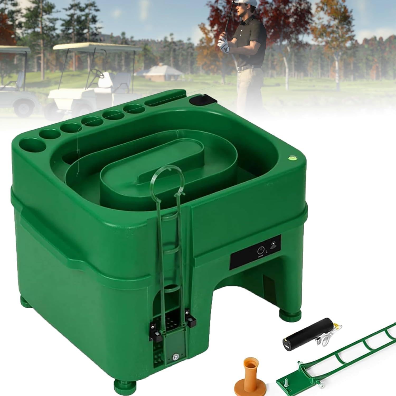 Dystrybutor piłek golfowych Urządzenie do tee'owania piłek golfowych, trening z uchwytem na kije, automatyczna maszyna do tee'owania piłek golfowych, gry sportowe, kluby edukacyjne