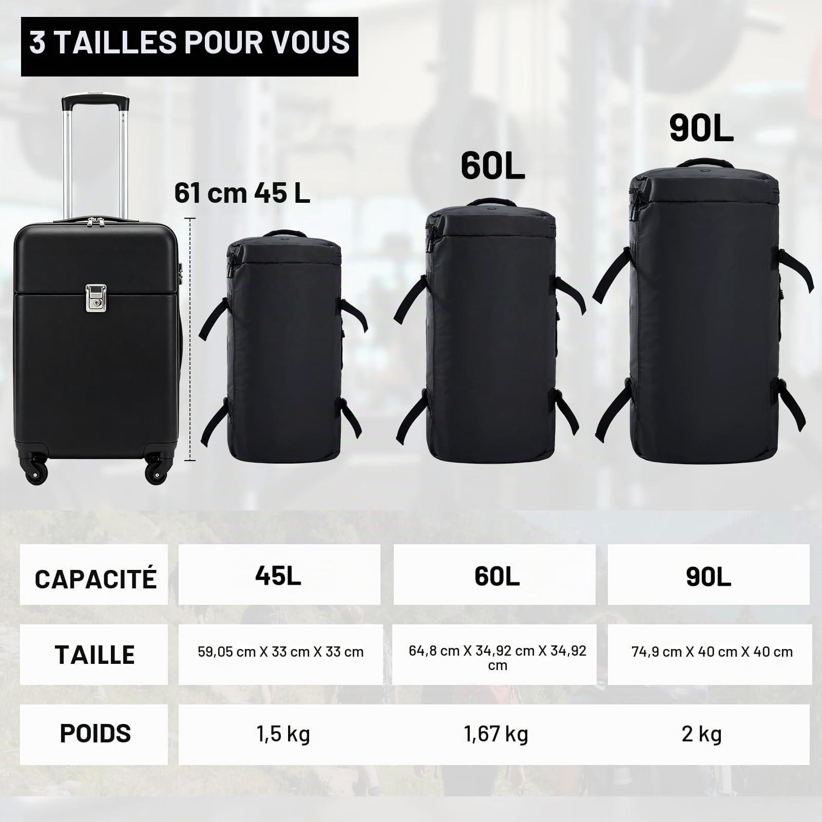 MIER Grand Sac de Sport imperméable avec Compartiment à Chaussures Convertible en Sac à Dos, Vert foncé