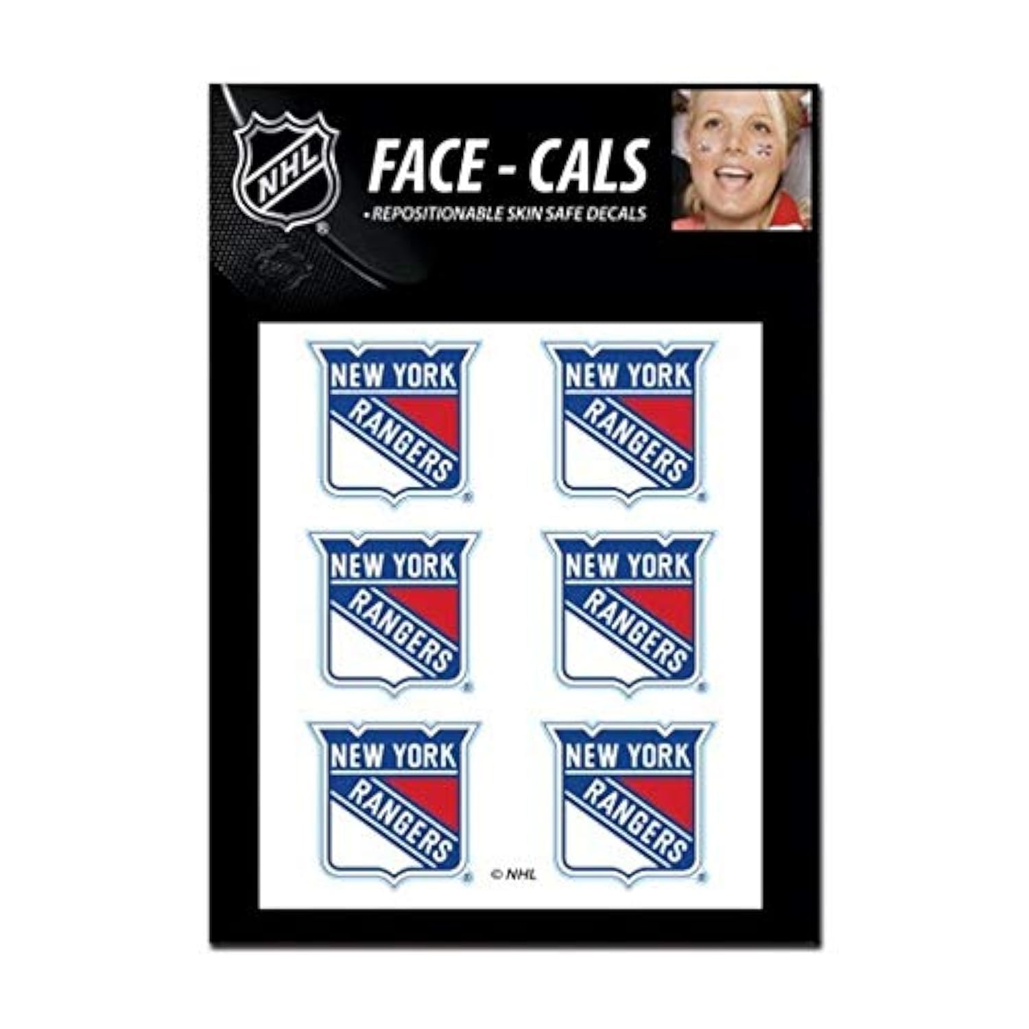 NHL New York Rangers Face Tattoos, Team Colors, One Size