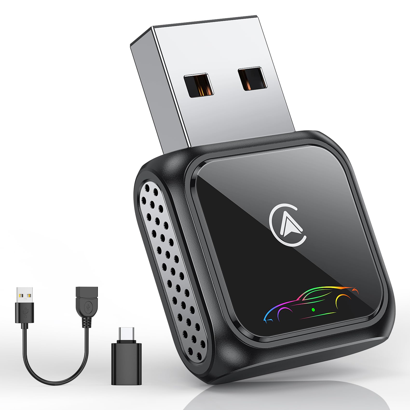 FAHREN Super Mini Wireless CarPlay Adapter (Latest Upgraded)-Bluetooth Apple Car Play Dongle, Zero Latency, Stable Connection, Compatible with iPhone