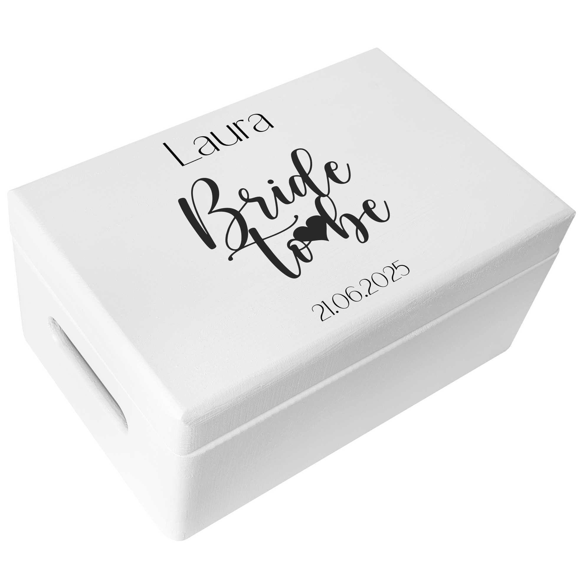 Creative Deco Personalised Wedding Box - Bride to Be | White Custom Keepsake Boxes | Customised Wooden Storage Box with Hinged Lid