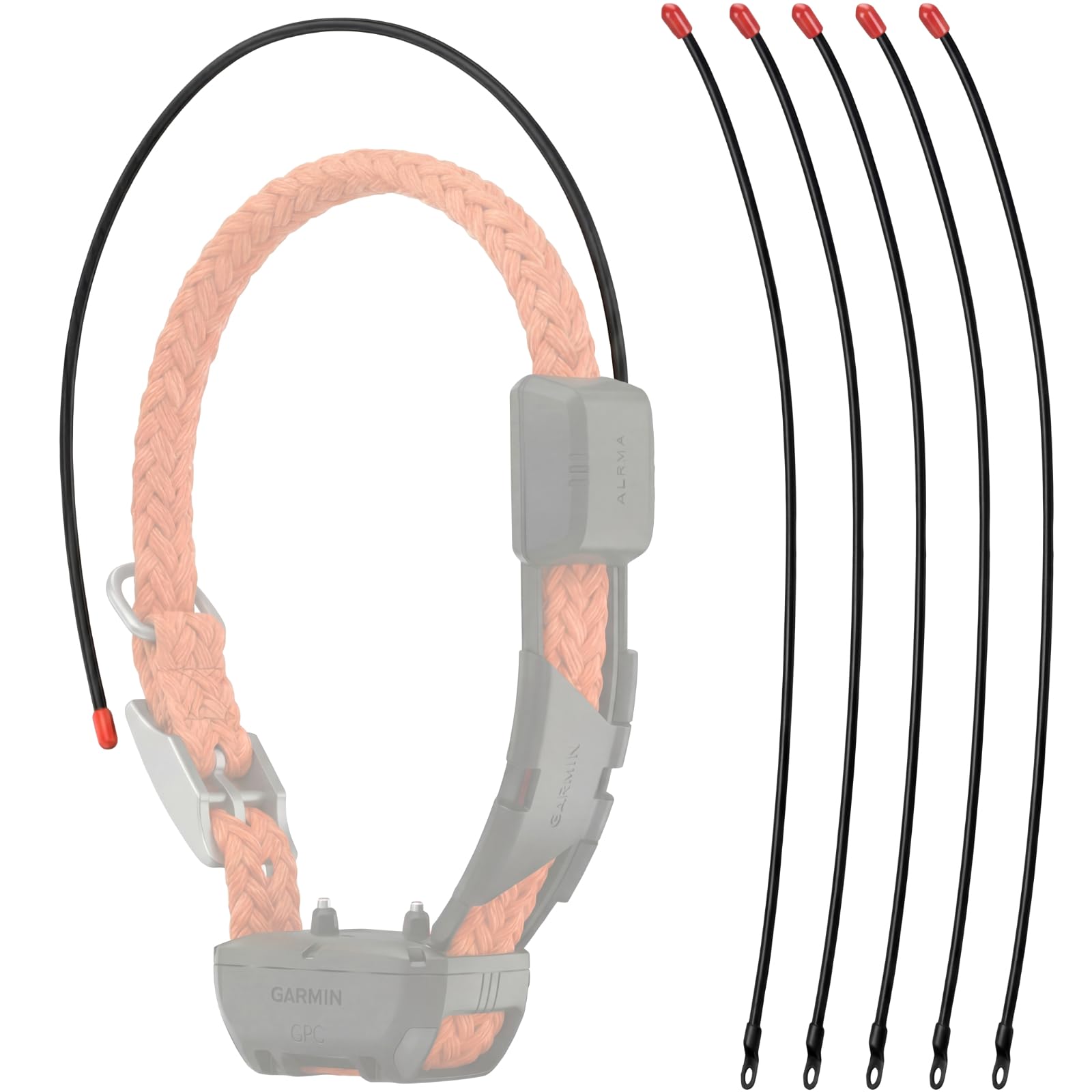 Hsei Lot de 5 antennes de rechange standard VHF 155,5 MHz compatibles avec Garmin TT25, T20, T5, TT10, DC50, collier de suivi de chien, noir