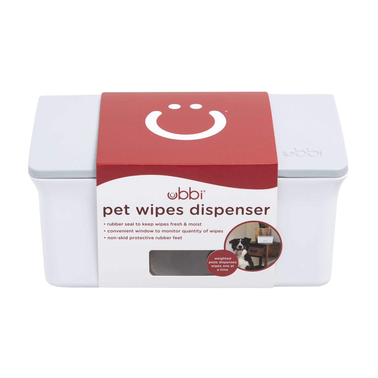 Ubbi Pet Wipes Dispenser, Grooming Wet Wipes Contianer for Dogs and Cats Moisture Locking Wipes Dispenser, White - Image 3