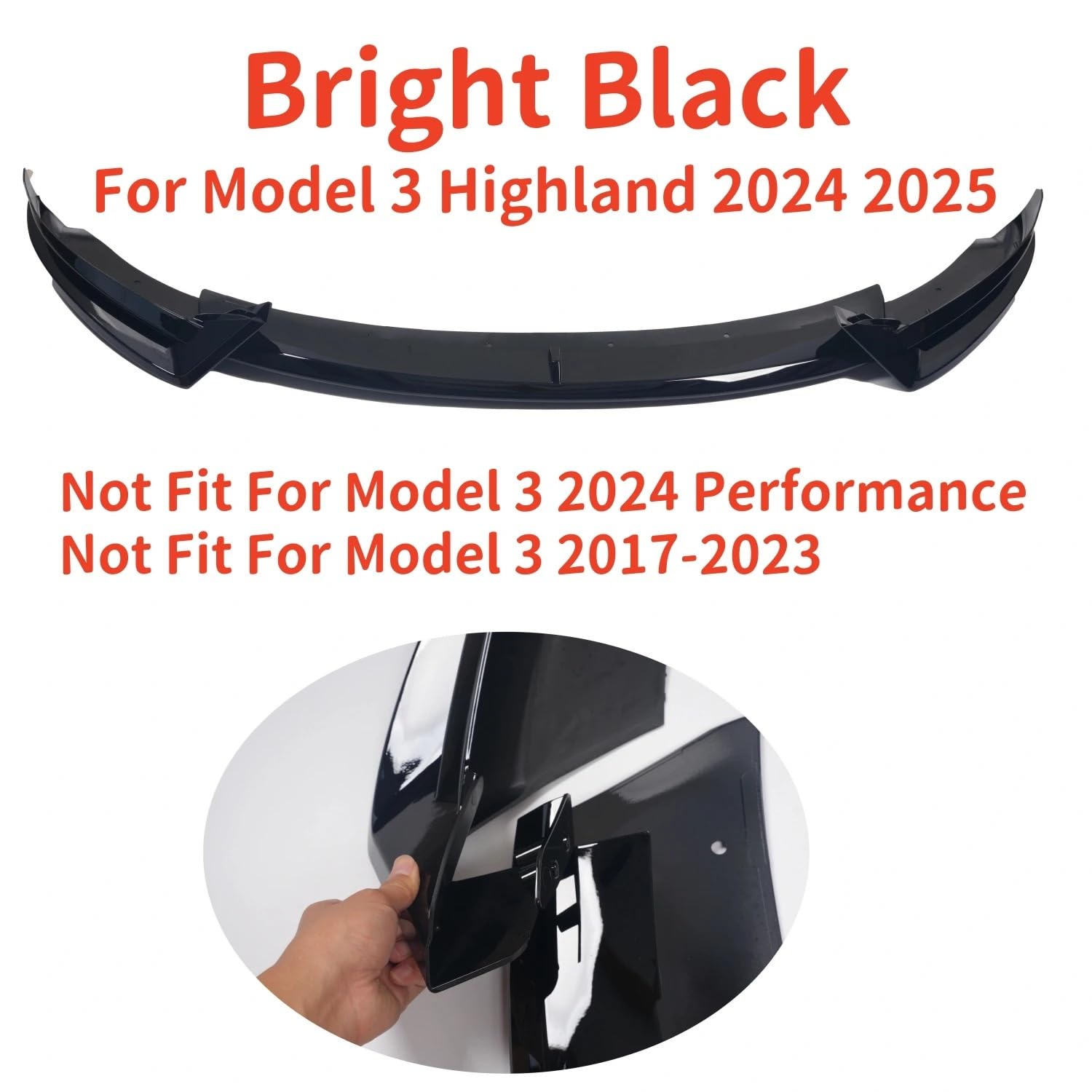Uniwersalny spoiler Do Tesla Model 3 Highland 2024-2025 | Przedni Dokładka przedniego zderzaka
