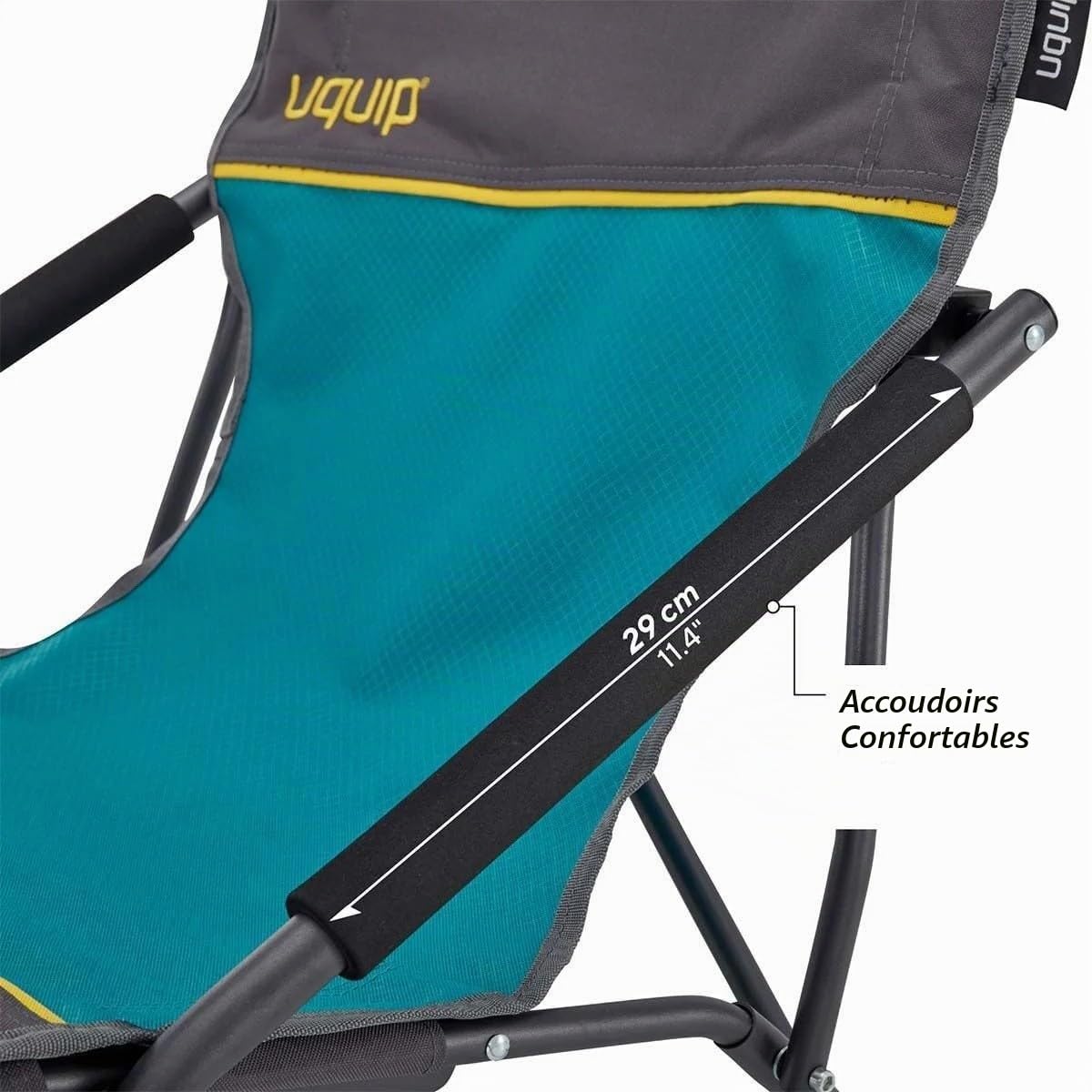 Uquip Lot de 2 chaises de Plage Mary Petrol I 2 chaises de Camping Pliantes jusqu'à 120 kg I Acier et Polyester I Idéales pour Le Camping, la Plage, la pêche, Le Jardin et Les Festivals