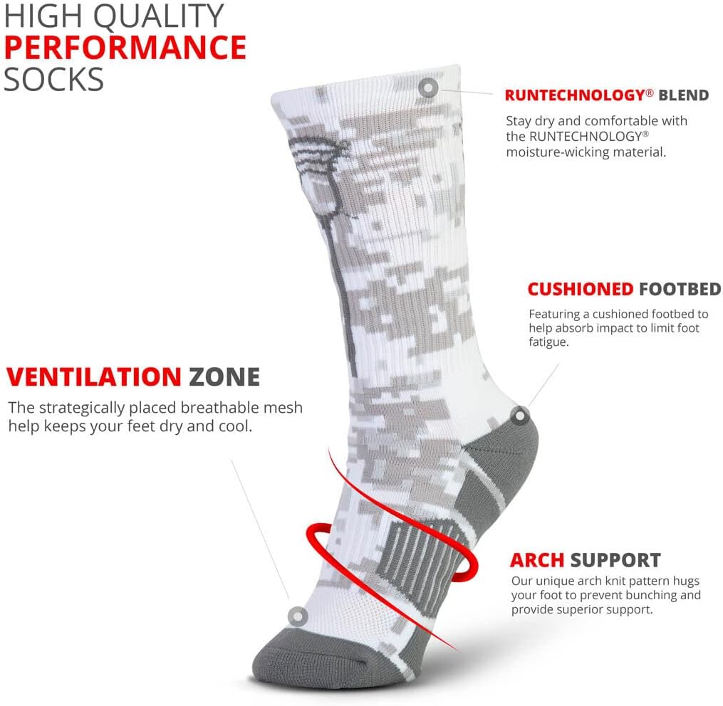ChalkTalkSPORTS Lacrosse Performance Crew Socks - Retro Stick - Youth & Adult - Multiple Colors - Lax Mid-Calf Socks - Image 3