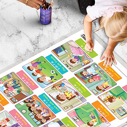 Image of Set of 2 Baarahkhadee and DAILY ROUTINE Early Learning Educational Charts for Kids | 20 inchX30 inch inch |Non-Tearable and Waterproof | Double Sided Laminated | Perfect for Homeschooling, Kindergarten and Nursery Students