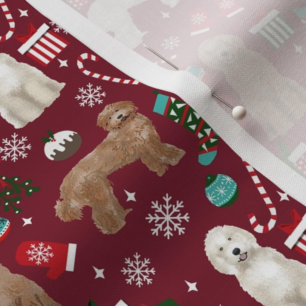 Spoonflower Fabric - Labradoodle Dogs Breeds Christmas Stockings Pet Lovers Holiday Printed on Petal Signature Cotton Fabric by The Yard - Sewing Quilting Apparel Crafts Decor