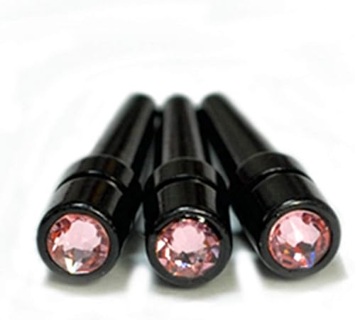 Miniatura 9 de WE Games Juego de 3 clavijas de metal negro con cristales austriacos de Swarovski, color amarillo topacio claro