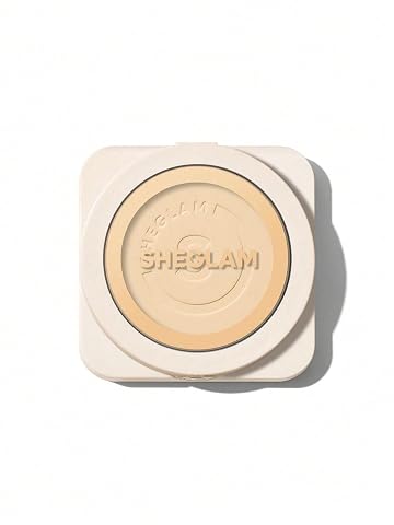 SheGlam SKin-Focus Full Coverage Powder Foundation Oil-Control Lightweight Face Pressed Powder Makeup-Walnut
