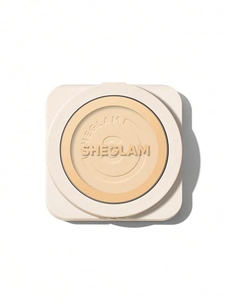 SheGlam SKin-Focus Full Coverage Powder Foundation Oil-Control Lightweight Face Pressed Powder Makeup-Walnut