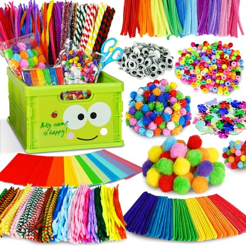 Valise de bricolage pour enfants dès 4 ans matériel cure-pipe pompon fille garçon