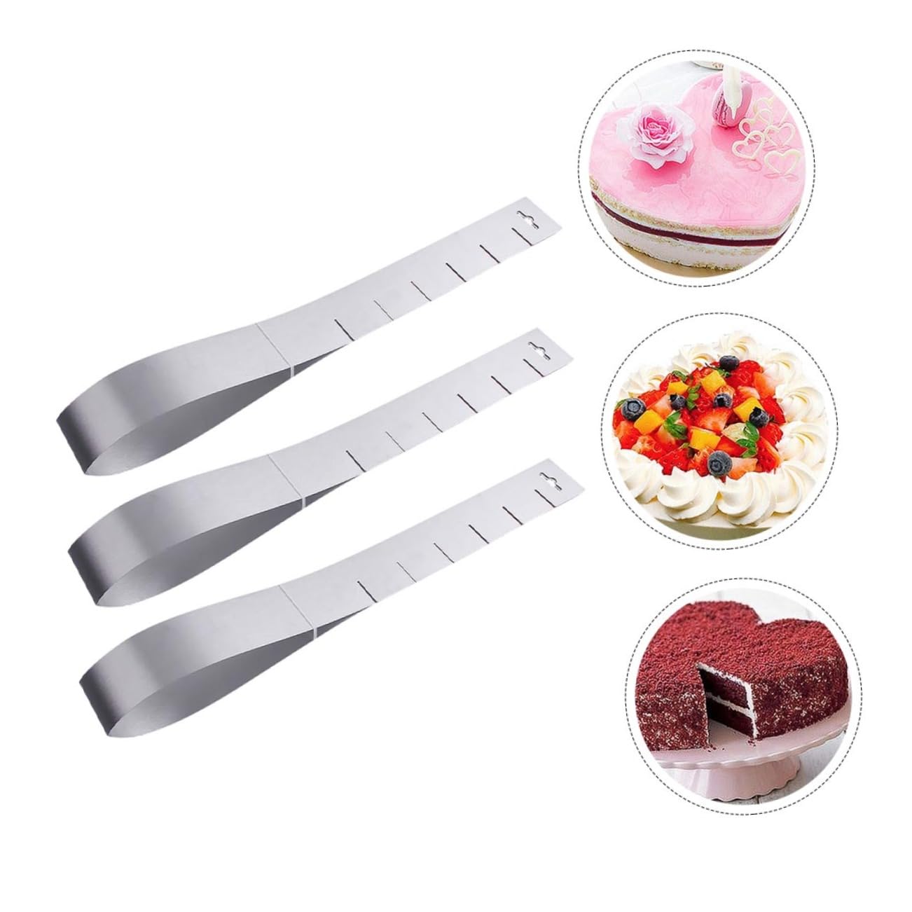 Ciieeo 3pcs Adjustable Mousse Mold Non-stick Cake for Baking Versatile Baking Tool for Heart-shaped Cakes Easy to Use for Home